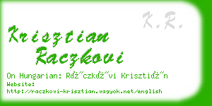 krisztian raczkovi business card